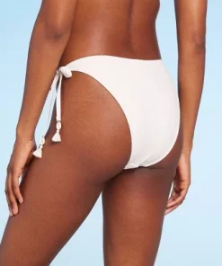 Women's Crochet Side-Tie Extra Cheeky Extra High Waist Bikini Bottom - Wild Fable™ Cream