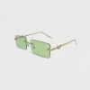 Women's Rimless Metal Rectangle Butterfly Sunglasses - Wild Fable™ Lime Green