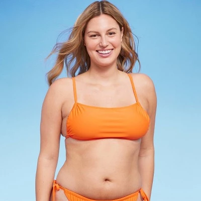 Women's Tunneled Side Detail Bralette Bikini Top - Wild Fable™ Orange 3 Women's Tunneled Side Detail Bralette Bikini Top - Wild Fable™ Orange - Image 3