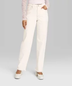 Women's High-Rise Straight Jeans - Wild Fable™ Cream