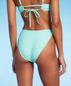 Women's Strappy Extra Cheeky Extra High Leg Bikini Bottom - Wild Fable™ Mint Green