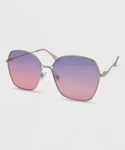 Women's Metal Square Oversized Sunglasses - Wild Fable™ Silver