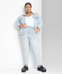 Women's Super-High Rise Tapered Jeans - Wild Fable™ Light Wash -Wild Fable Shop GUEST 11ee0a35 801c 49cb a4b7 86d2ddd85141 4