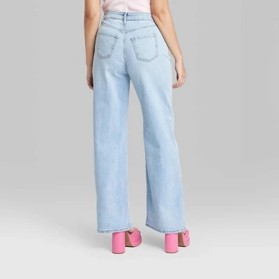 Women's High-Rise Wide Leg Baggy Jeans - Wild Fable™ Light Blue 2 Women's High-Rise Wide Leg Baggy Jeans - Wild Fable™ Light Blue - Image 2