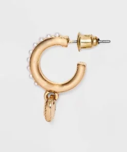 Heart Butterfly and Flower Stud Hoop Earring Set 18pc - Wild Fable™ Gold