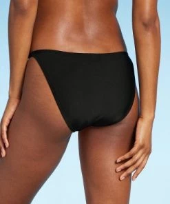 Women's Low-Rise Cheeky High Leg Bikini Bottom - Wild Fable™ Black
