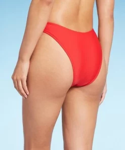 Women's Low-Rise Super Cheeky Extra High Leg Bikini Bottom - Wild Fable™ Red