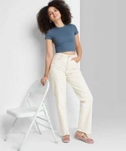 Women's High-Rise Curvy Straight Jeans - Wild Fable™ Cream -Wild Fable Shop GUEST 19576700 794a 4744 9256 a2ce54c7df90