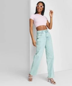 Women's High-Rise Straight Jeans - Wild Fable™ Light Teal Blue -Wild Fable Shop GUEST 1d0d46c8 e2f2 4ed1 8899 9894463d30ed
