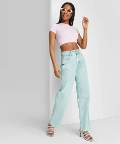 Women's High-Rise Straight Jeans - Wild Fable™ Light Teal Blue -Wild Fable Shop GUEST 1d0d46c8 e2f2 4ed1 8899 9894463d30ed 5