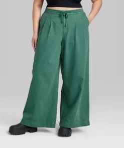 Women's Super-High Rise Soft Wide Leg Jeans - Wild Fable™ Green