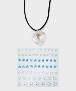 Acrylic Heart with Face Gems Pendant Necklace - Wild Fable™ Clear/Black -Wild Fable Shop GUEST 22a2ead4 ee59 4f98 9d54 42382a176b8a