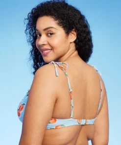 Women's Orange Print Tie Shoulder Underwire Bikini Top - Wild Fable™ Blue -Wild Fable Shop GUEST 23c99695 e5df 4914 8d36 dc87d07f2704