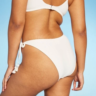 Women's Crochet Side-Tie Extra Cheeky Extra High Waist Bikini Bottom - Wild Fable™ Cream 3 Women's Crochet Side-Tie Extra Cheeky Extra High Waist Bikini Bottom - Wild Fable™ Cream - Image 3