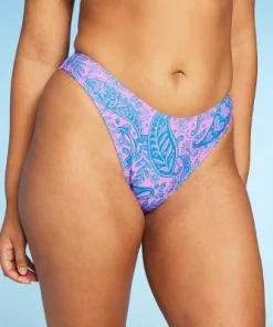Women's Paisley Print Low-Rise Cheeky High Leg Bikini Bottom - Wild Fable™ Blue/Pink -Wild Fable Shop GUEST 27df1c40 18c6 4e68 8a2d c5dc300353bc