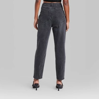 Women's Super-High Rise Curvy Tapered Jeans - Wild Fable™ Black Wash 2 Women's Super-High Rise Curvy Tapered Jeans - Wild Fable™ Black Wash - Image 2