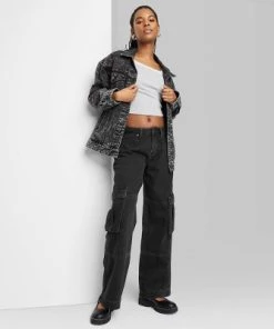 Women's Mid-Rise Cargo Baggy Wide Leg Utility Jeans - Wild Fable™ Black Wash 22 Women's Mid-Rise Cargo Baggy Wide Leg Utility Jeans - Wild Fable™ Black Wash -Wild Fable Shop GUEST 297c0849 979f 4df2 b590 1db23b059ea7