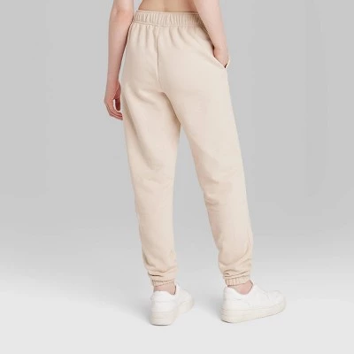 Women's High-Rise Tapered Perfect Sweatpants - Wild Fable™ Oatmeal 2 Women's High-Rise Tapered Perfect Sweatpants - Wild Fable™ Oatmeal - Image 2