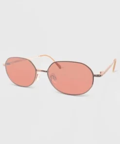 Women's Metal Oval Sunglasses - Wild Fable™ Rose Gold