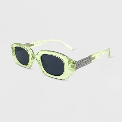 Women's Plastic Metal Combo Crystal Oval Sunglasses - Wild Fable™ Lime Green 1 Women's Plastic Metal Combo Crystal Oval Sunglasses - Wild Fable™ Lime Green