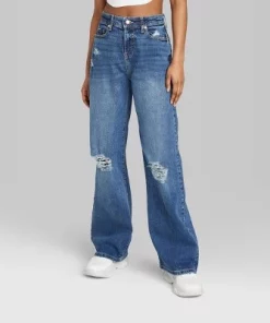 Women's High-Rise Wide Leg Baggy Jeans - Wild Fable™ Blue