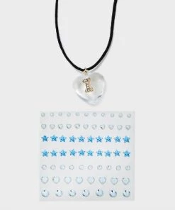 Acrylic Heart with Face Gems Pendant Necklace - Wild Fable™ Clear/Black -Wild Fable Shop GUEST 3431fdb0 d09b 4f56 a4ec 3052a30777a0