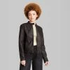 Women's Faux Leather Racing Jacket - Wild Fable™ Black