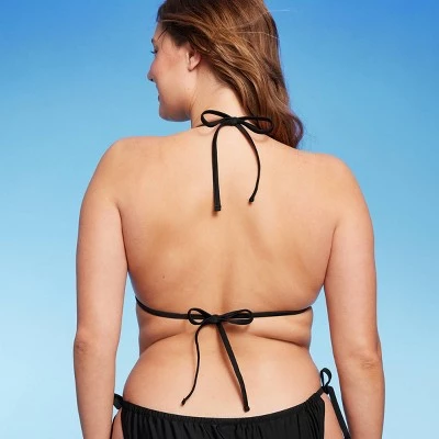 Women's Diamante Embellished Triangle Bikini Top - Wild Fable™ Black 4 Women's Diamante Embellished Triangle Bikini Top - Wild Fable™ Black - Image 4