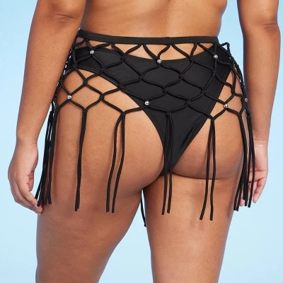Women's Macrame Cover Up Skirt - Wild Fable™ Black 4 Women's Macrame Cover Up Skirt - Wild Fable™ Black - Image 4