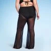 Women's Mesh High Waist Flare Cover Up Pants - Wild Fable™ Black