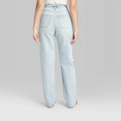 Women's High-Rise Curvy Straight Jeans - Wild Fable™ Light Wash 2 Women's High-Rise Curvy Straight Jeans - Wild Fable™ Light Wash - Image 2