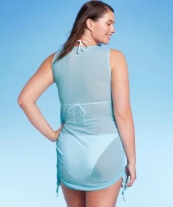 Women's Mesh Drawstring Ruched Sleeveless Cover Up Dress - Wild Fable™ Green Floral Print -Wild Fable Shop GUEST 4326bce3 e1dd 4361 b6e6 f0ba22783881