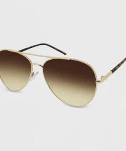 Women's Metal Aviator Sunglasses - Wild Fable™ Gold