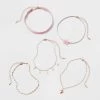 Rose Fabric and Heart Drop Choker Necklace Set 5pc - Wild Fable™ Gold/Pink