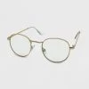 Women's Metal Round Blue Light Filtering Glasses - Wild Fable™ Gold