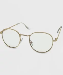 Women's Metal Round Blue Light Filtering Glasses - Wild Fable™ Gold