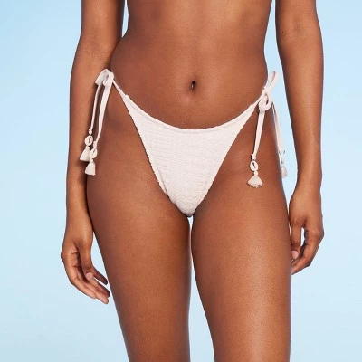 Women's Crochet Side-Tie Extra Cheeky Extra High Waist Bikini Bottom - Wild Fable™ Cream 4 Women's Crochet Side-Tie Extra Cheeky Extra High Waist Bikini Bottom - Wild Fable™ Cream - Image 4