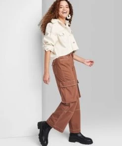 Women's Mid-Rise Cargo Baggy Wide Leg Utility Jeans - Wild Fable™ Brown Wash -Wild Fable Shop GUEST 4efe8fc8 b540 444a 9c18 da2bf0613227