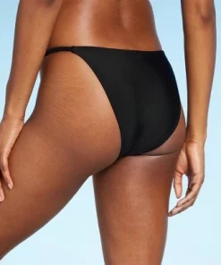 Women's Side Tab Extra Cheeky High Leg Bikini Bottom - Wild Fable™ Black