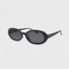 Women's Plastic Oval Rhinestones Sunglasses - Wild Fable™ Black