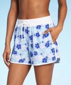 Women's 4" Inseam High Waist Lace-Up Board Shorts - Wild Fable™ Blue Floral Print -Wild Fable Shop GUEST 5597a22c 8312 4f78 b6eb 8eb592e1b60b 2
