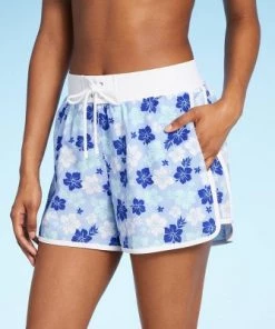 Women's 4" Inseam High Waist Lace-Up Board Shorts - Wild Fable™ Blue Floral Print -Wild Fable Shop GUEST 5597a22c 8312 4f78 b6eb 8eb592e1b60b