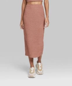 Women's Puckered Knit Midi Skirt - Wild Fable™ Dark Teal Blue