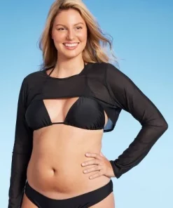 Women's Mesh Long Sleeve Swimsuit Cover Up - Wild Fable™ Black -Wild Fable Shop GUEST 5cb18cc0 b5f5 494a a5ec 0771c52c070d 1
