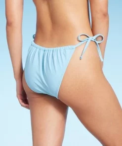 Women's Side-Tie Low-Rise High Leg Adjustable Bikini Bottom - Wild Fable™ Blue