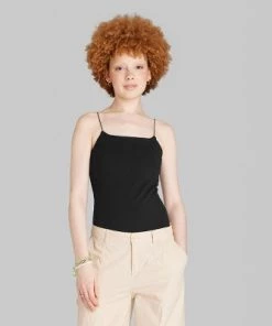 Women's Spaghetti Strap Bodysuit - Wild Fable™ Black