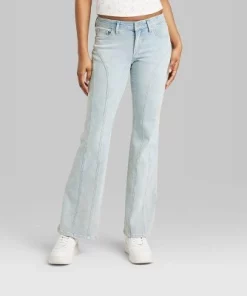 Women's Low-Rise Seamed Flare Jeans - Wild Fable™ Light Wash