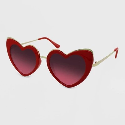 Women's Heart Sunglasses - Wild Fable™ Red 1 Women's Heart Sunglasses - Wild Fable™ Red