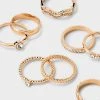 Rhinestone Band Ring Set 8pc - Wild Fable™ Gold