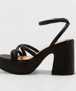 Women's Astro Strappy Platform Heels - Wild Fable™ Black